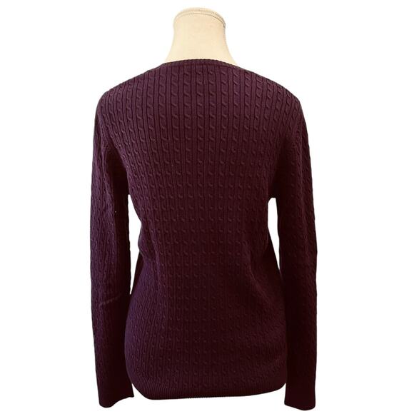 Land's End Cable Knit Sweater Women's Size Small Purple - Picture 3 of 10